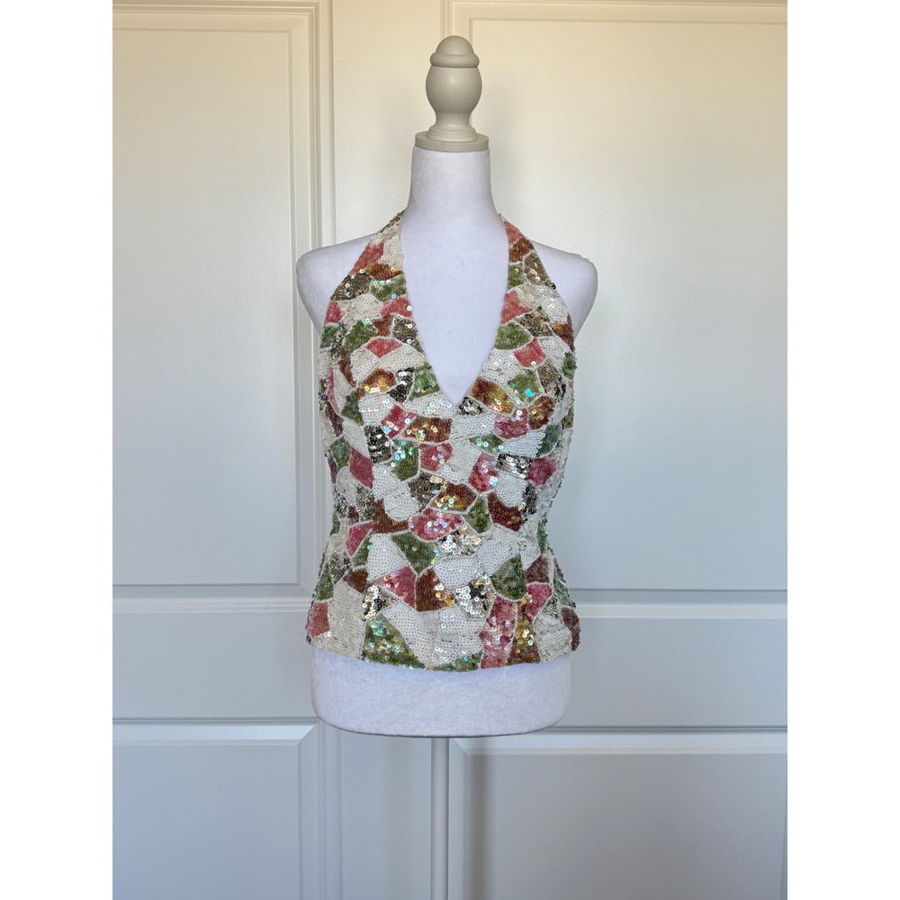 Vintage fairy sequin halter top
